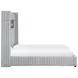 Fitzroy Gray California King Upholstered Low Profile Bed with Electric Fireplace