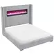 Fitzroy Gray California King Upholstered Low Profile Bed with Electric Fireplace