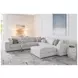Vivien Ivory 3 Piece Modular Sectional with Pillows and Ottoman