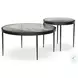 Yoko Clear Cast Glass Round Nesting Tables
