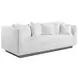 Claudette Cream Bench Seat 95" Sofa with Throw Pillows