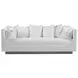 Claudette Cream Bench Seat 95" Sofa with Throw Pillows