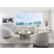 Natalie Ivory Upholstered Swivel Chair