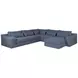Rita Blue 4 Piece Modular Sectional with Pillows