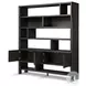 Noeline Smoked Black Oak Wide Bookcase