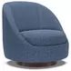 Genevieve Blue Upholstered Swivel Chair