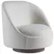 Genevieve White Upholstered Swivel Chair