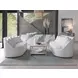 Genevieve Ivory Bench Seat 87" Sofa with Ivory Pillows