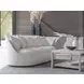 Genevieve Ivory Bench Seat 87" Sofa with Ivory Pillows