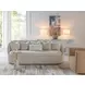 Genevieve Ivory Bench Seat 87" Sofa with Ivory Pillows