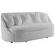 Genevieve Ivory Bench Seat 87" Sofa with Ivory Pillows