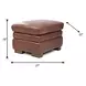 Ellery Brown Auburn Leather Upholstered Rectangular Ottoman