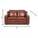 Ellery Brown Auburn Leather 66" Loveseat
