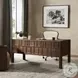 Ezri Carved Cocoa Oak 71" Drawer Desk
