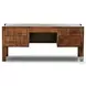 Ezri Carved Cocoa Oak 71" Drawer Desk