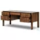 Ezri Carved Cocoa Oak 71" Drawer Desk