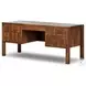 Ezri Carved Cocoa Oak 71" Drawer Desk