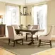 Armand Antique Brownstone and Beige Upholstered 5 Piece Extendable Dining Set with Nailhead Trim