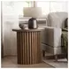Auden Chestnut Fluted Pedestal Round End Table