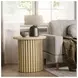 Auden Natural Fluted Pedestal Round End Table