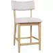 Beck White and Natural Upholstered Counter Height Stool Set of 2