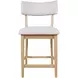 Beck White and Natural Upholstered Counter Height Stool Set of 2