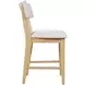 Beck White and Natural Upholstered Counter Height Stool Set of 2