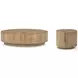 Renan Natural Reclaimed French Oak Round Occassional Table Set