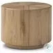 Renan Natural Reclaimed French Oak Round Occassional Table Set