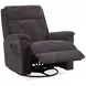 Sophisticated Steel Performance Fabric Swivel Gliding Power Recliner with Power Lumbar and USB Charging