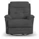Sophisticated Steel Performance Fabric Swivel Gliding Power Recliner with Power Lumbar and USB Charging