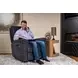 Sophisticated Steel Performance Fabric Swivel Gliding Power Recliner with Power Lumbar and USB Charging