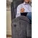 Sophisticated Steel Performance Fabric Swivel Gliding Power Recliner with Power Lumbar and USB Charging