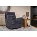Sophisticated Steel Performance Fabric Swivel Gliding Power Recliner with Power Lumbar and USB Charging