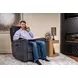Sophisticated Steel Performance Fabric Swivel Gliding Power Recliner with Power Lumbar and USB Charging