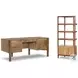 Reza Smoked Honey Drawer Home Office Set
