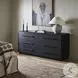 Adolfo Modern Black Ash 6 Drawer Dresser