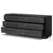 Adolfo Modern Black Ash 6 Drawer Dresser