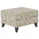 Durango Pewter White and Brown Performance Fabric Upholstered Rectangular Accent Ottoman