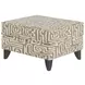 Durango Pewter White and Brown Performance Fabric Upholstered Rectangular Accent Ottoman