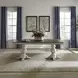 Southern Manor Antique White and Weathered Bark 124" Extendable Rectangular Dining Table