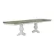 Southern Manor Antique White and Weathered Bark 124" Extendable Rectangular Dining Table