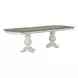Southern Manor Antique White and Weathered Bark 124" Extendable Rectangular Dining Table