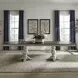 Southern Manor Antique White and Weathered Bark 124" Extendable Rectangular Dining Table