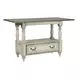 Southern Manor Antique White and Weathered Bark Upholstered 5 Piece Gathering Dining Set