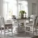 Southern Manor Antique White and Weathered Bark Upholstered 5 Piece Gathering Dining Set