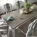 Southern Manor Antique White and Weathered Bark Upholstered 5 Piece Extendable Leg Dining Set