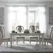 Southern Manor Antique White and Weathered Bark Upholstered 5 Piece Extendable Leg Dining Set