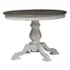 Southern Manor Antique White and Weathered Bark 5 Piece Round Extendable Dining Set