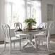 Southern Manor Antique White and Weathered Bark 5 Piece Round Extendable Dining Set